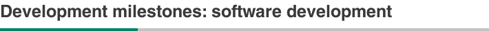 Development milestones: software development
